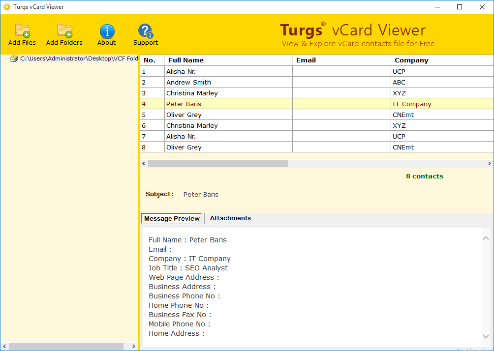 VCard Viewer To Scan Open Read VCard File In VCF