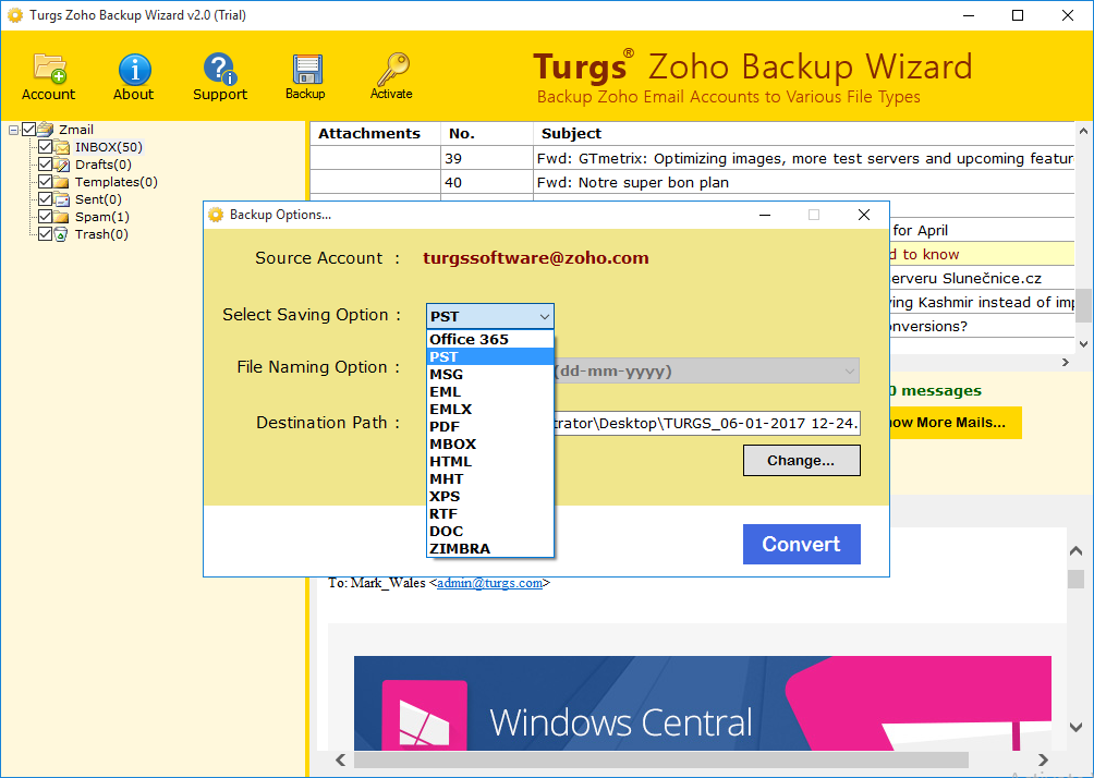 Zoho Backup Software Export Emails From Zoho To Multiple Formats 7584